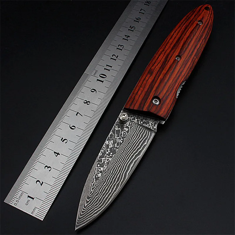 

2021 New Free Shipping Outdoor Damascus Self-defense Tactical Folding Knife Camping Survival Gift Collection Fruit Knives Tools