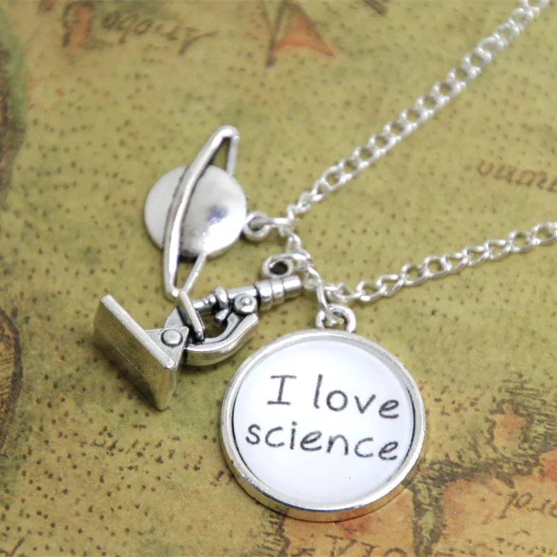 Ожерелье I Love Science 12 шт./лот научная химия биология ювелирные изделия ученый