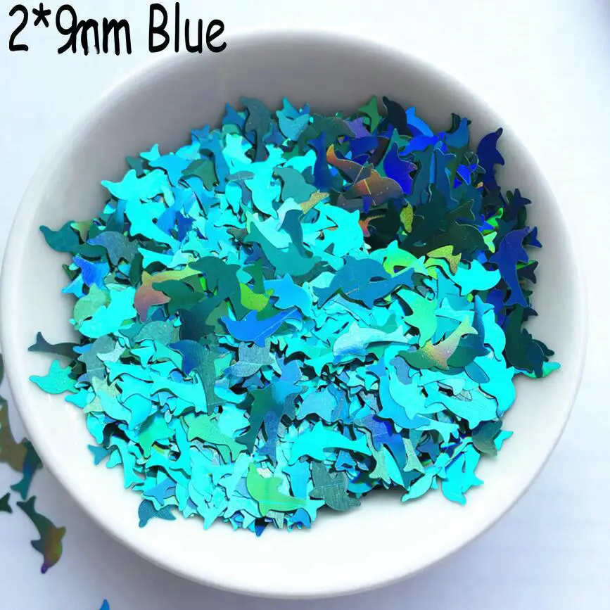 5mm blue 10g Конфетти в форме дельфина, сделай сам, украшение из смолы, слизи, ремесло, наполнение блестками, мини-Дельфин, рыба, блестки - Цвет: 5mm blue 10g