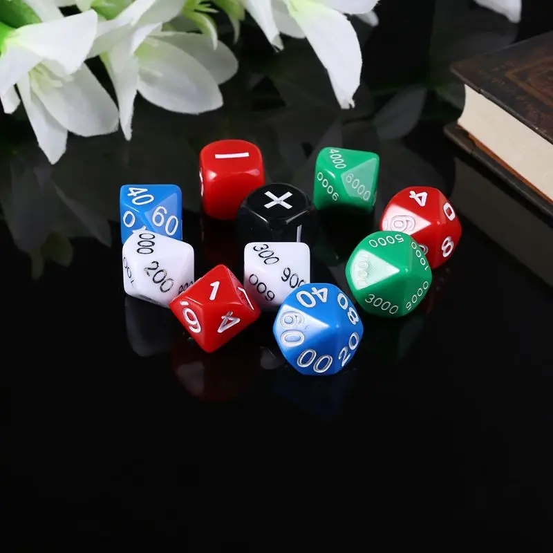 10 шт./набор D10 10-сторонние непрозрачные многогранные кубики для D &amp MTG ролевые