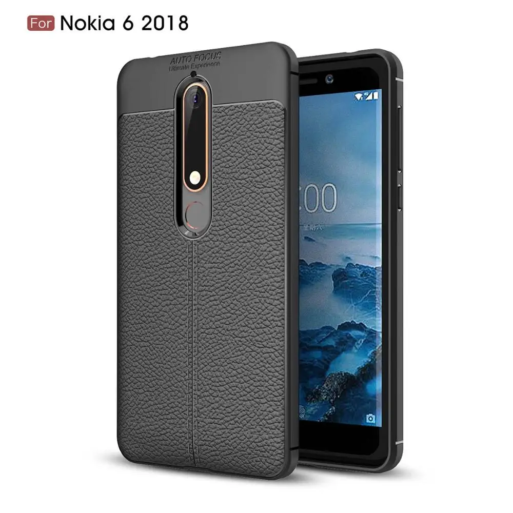 Shuuu чехол для Nokia 2 3 5 6 2018 Ударопрочный Мягкий ТПУ с рисунком личи 1 plus 7 8 9
