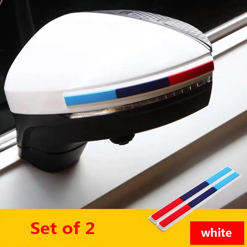 Type 1-White-2PCS Для Volkswagen Tiguan зеркало заднего вида, наклейка на бампер, против царапин, Полоска, защита края, защита для автомобиля, Стайлинг, зеркала заднего вида - Название цвета: Type 1-White-2PCS