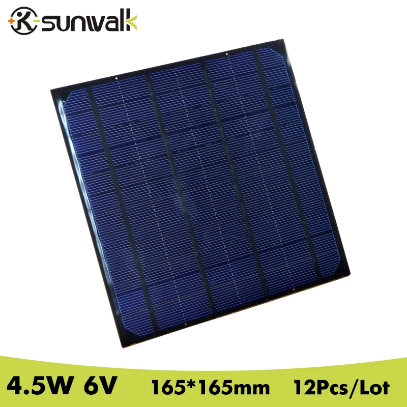 SUNWALK 12 шт. монокристаллическая Кремниевая панель солнечных элементов Модуль 4 5 Вт