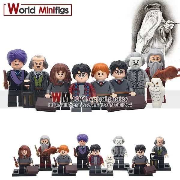 Серый 1 Набор, серия Harry Potteres Dobby Moody Дамблдор Madame Hooch Severus Snape Voldemort Dean Thomas, строительные блоки, игрушки в подарок - Цвет: Серый