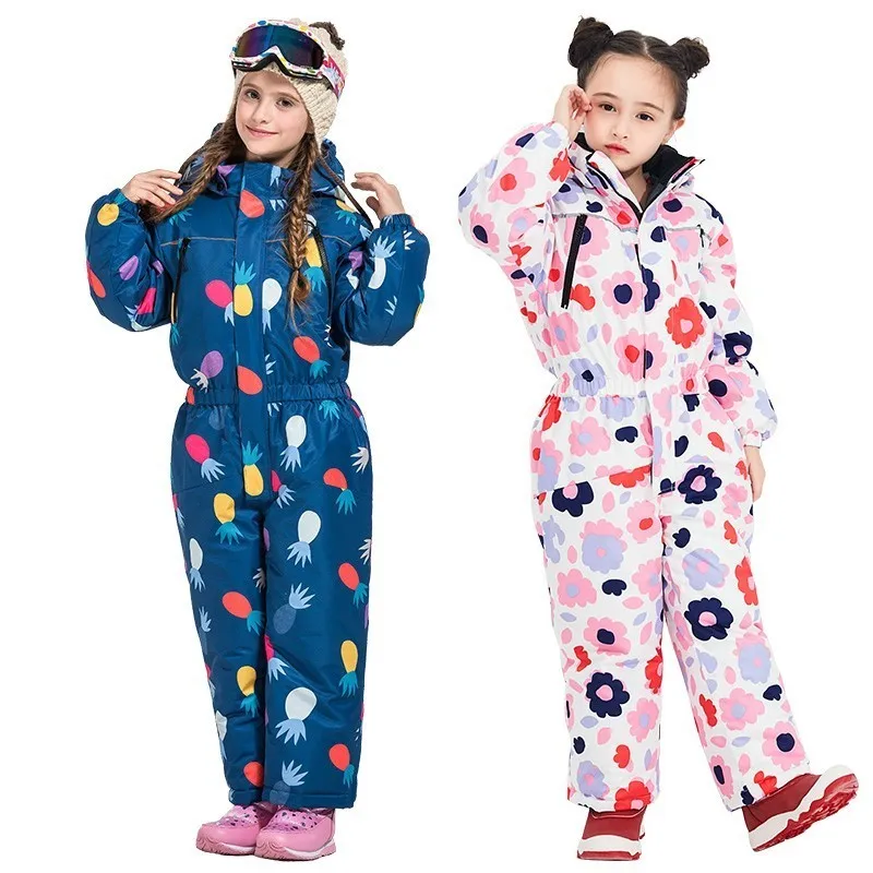 Vector Warm Kids Ski Hooded Suit Snowboard Overall Children Snow Winter Outdoor Waterproof Windproof Boy Girls Skiing Clothes|Лыжные