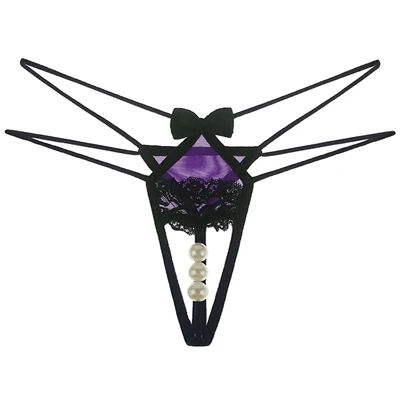 purple 2214 L'bellagiovanna, сексуальные трусики, женские стринги и стринги, женское нижнее белье, белье с бусинами, для молодых девушек, ropa interior femenina 2214 - Цвет: purple 2214