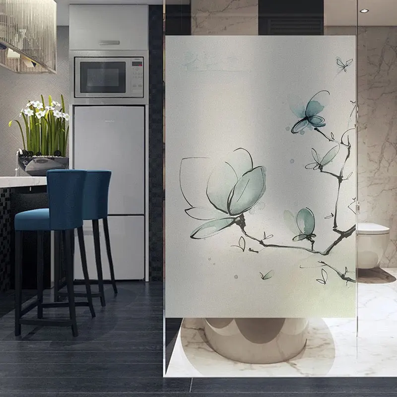 

Butterfly window Glass Sticker no glue static Privacy Custom size bathroom Sliding door Christmas decorative film for furniture