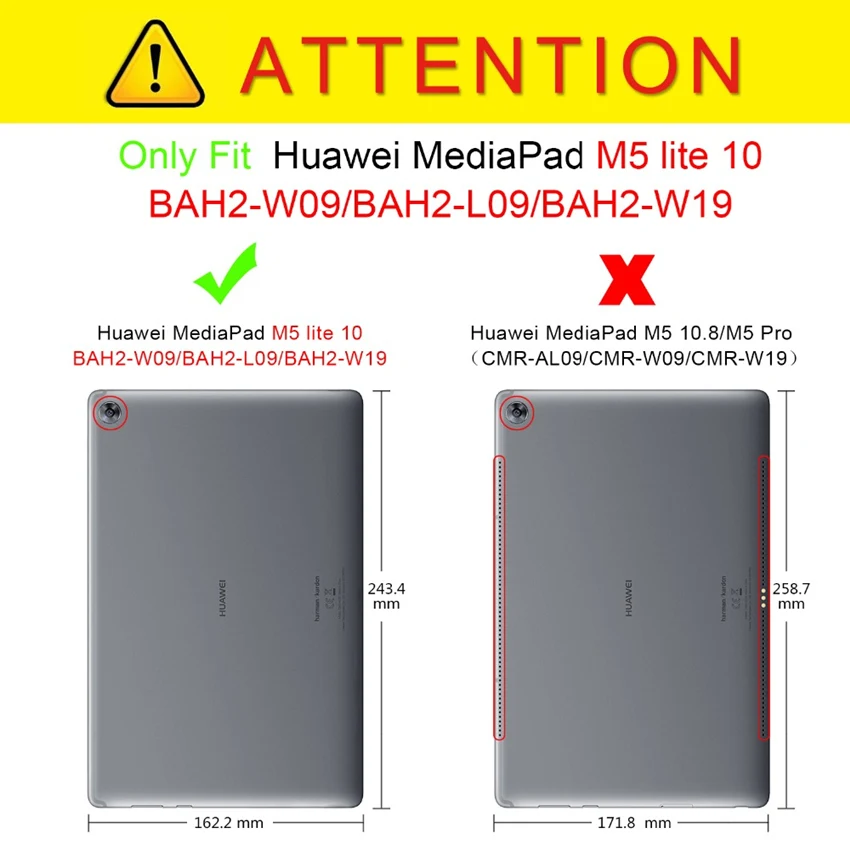 Чехол для Huawei MediaPad M5 lite 10 BAH2-L09/W09/W19 1 дюйма гибридный прочный Чехол-подставка 2 в с