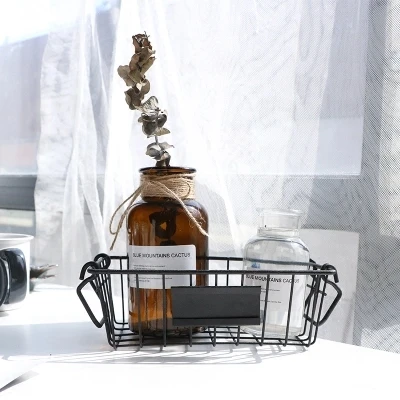 American Wrought Iron Retro Storage Basket Home Bathroom Kitchen Books Snacks Debris Fruit | Дом и сад