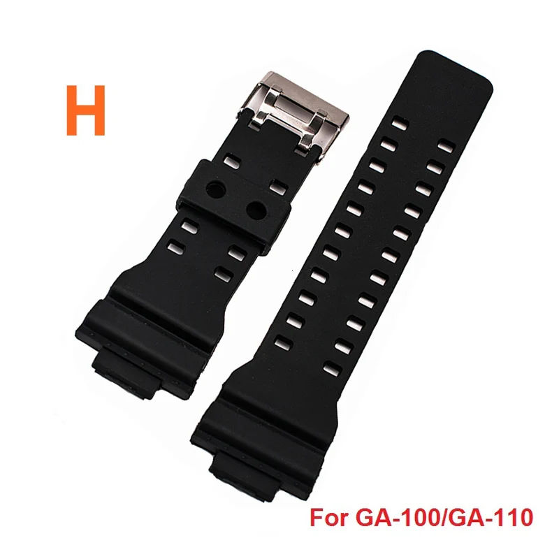 Ремешок для часов черный силиконовый резиновый сменный ремешок спортивные часы