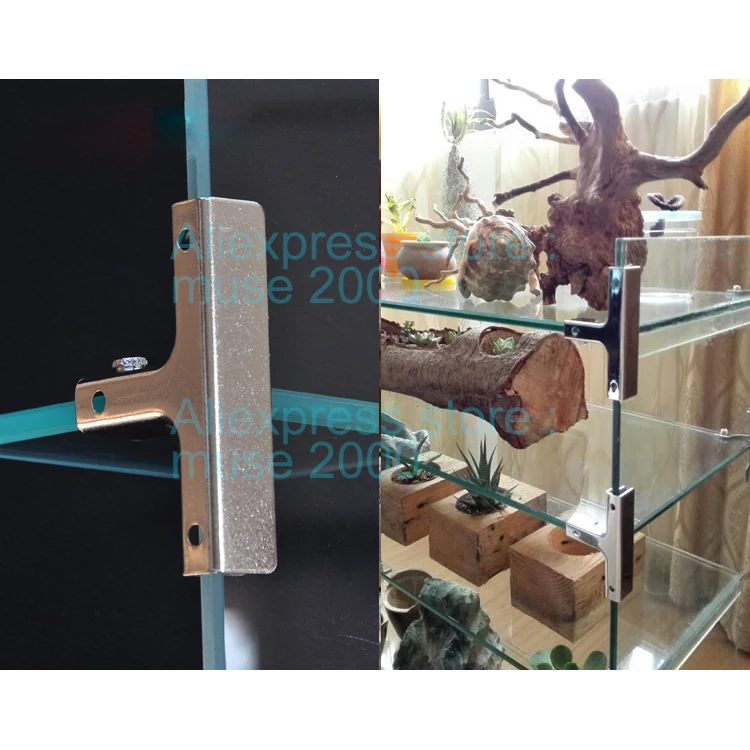 Стеклянная полка для шоу стальной соединитель L T прямая форма стеклянный шкаф