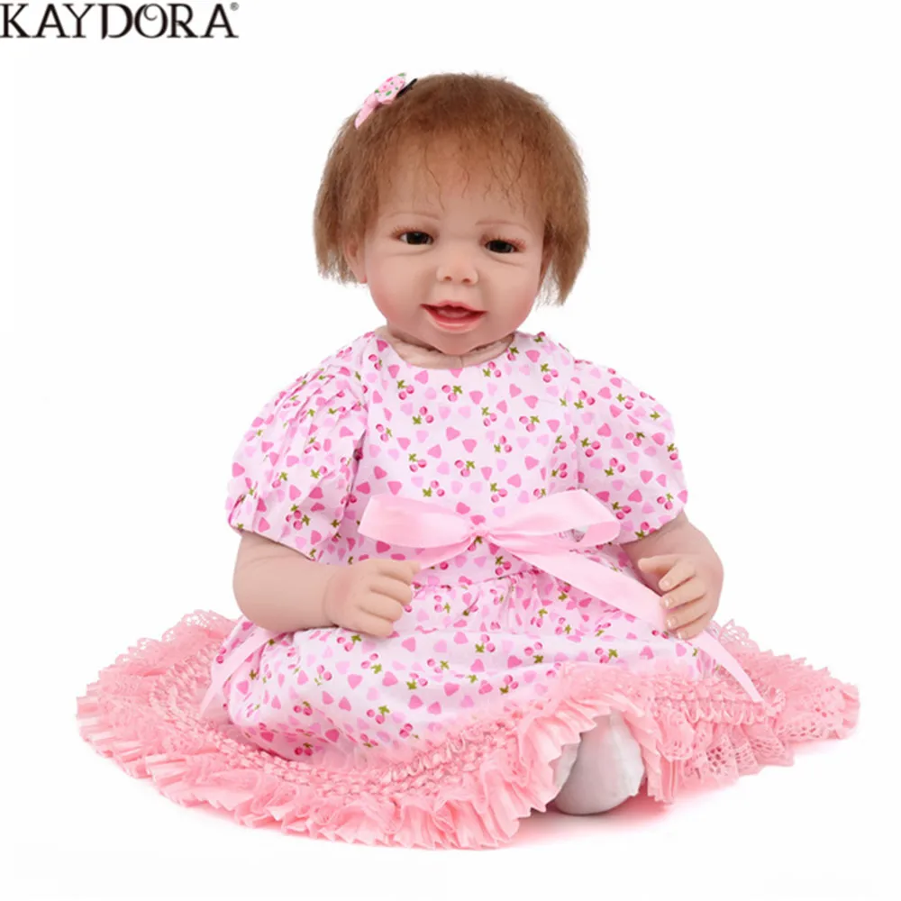 KAYDORA Reborn Baby Doll 22 дюйма игрушки Девушка рекламная силиконовая голова тела кукла
