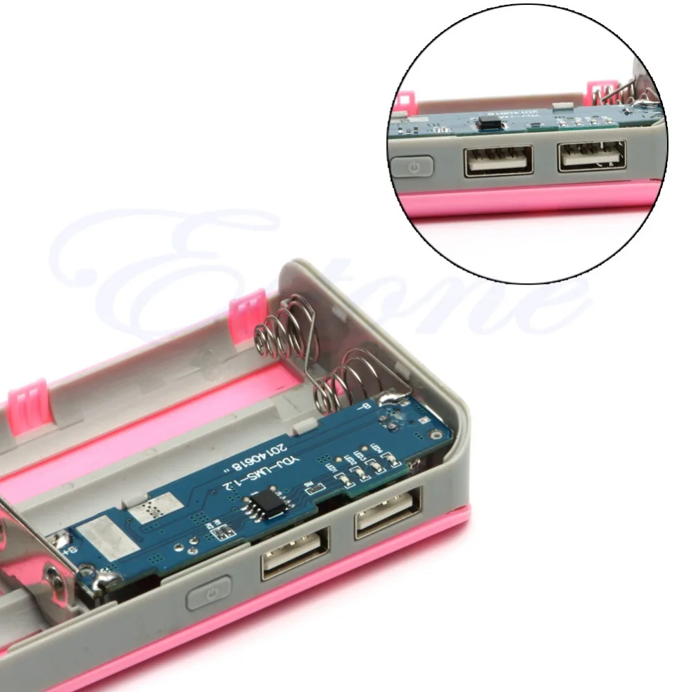 13000mAh USB двойной портативный внешний аккумулятор 5x18650 зарядное устройство для