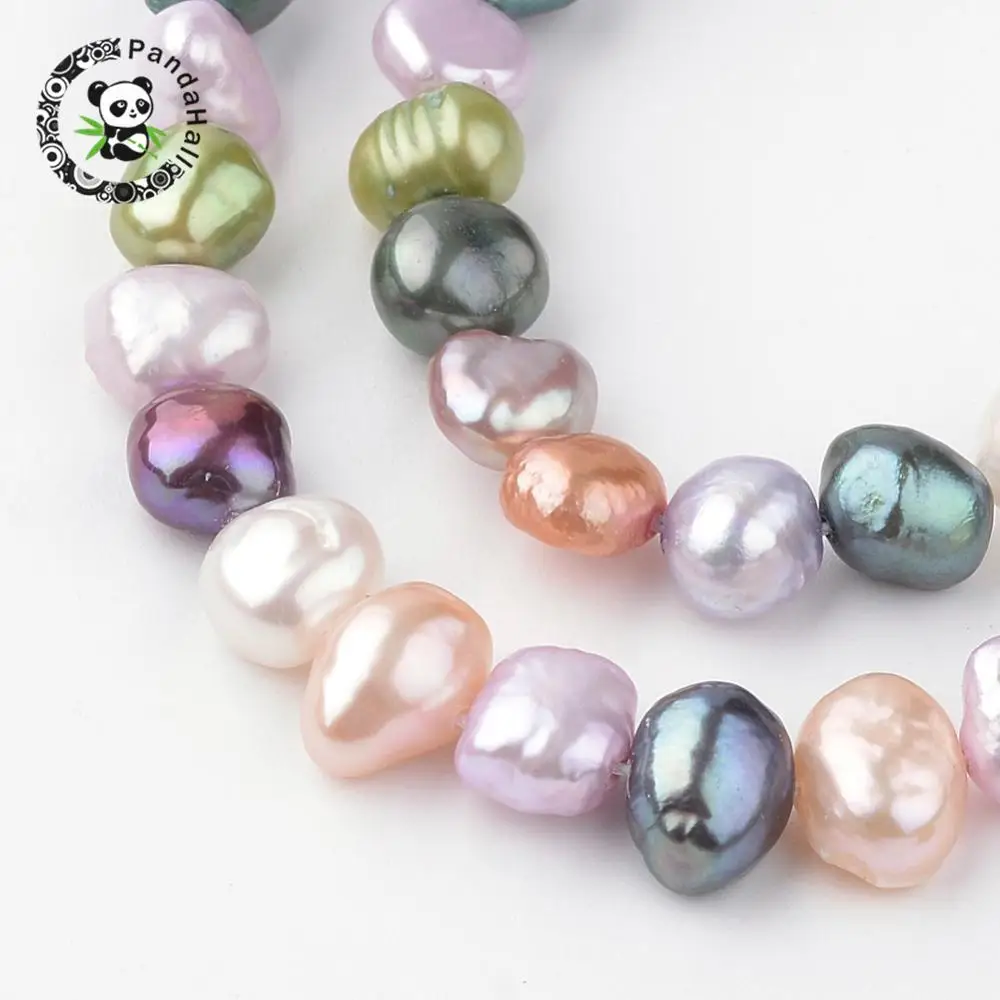 

Pearl Beads Strands, Colorful, 7x7x6mm, Hole: 0.8mm; about 56pcs/strand, 15.35