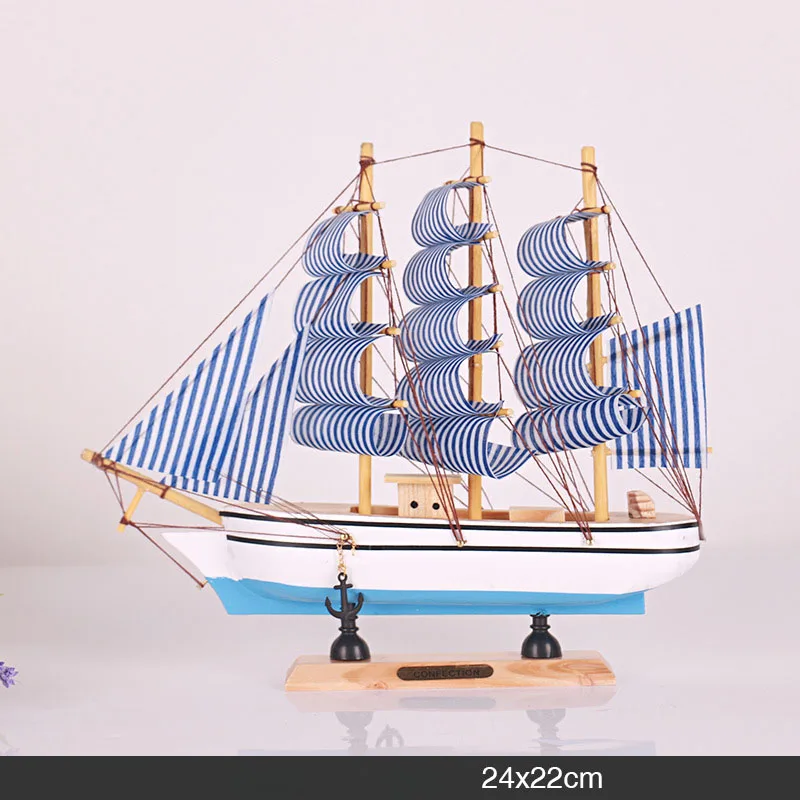 Морская деревянная ручная работа 24x22 см модель парусника на холсте для украшения