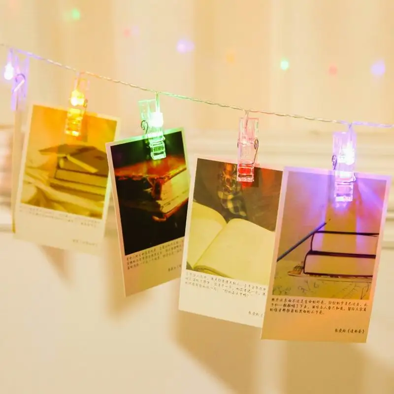 50 шт. светодиодная гирлянда с держателем для карт на батарейках|photo clip|card clip holderclip