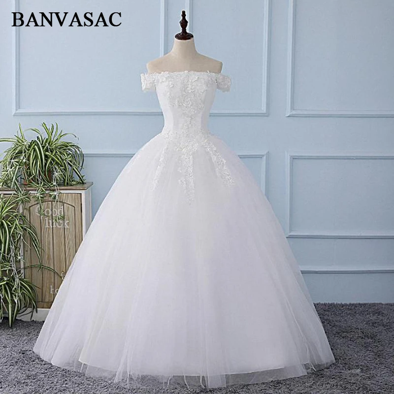 BANVASAC 2018 бальное платье с вырезом лодочкой и блестками свадебные платья винтажные