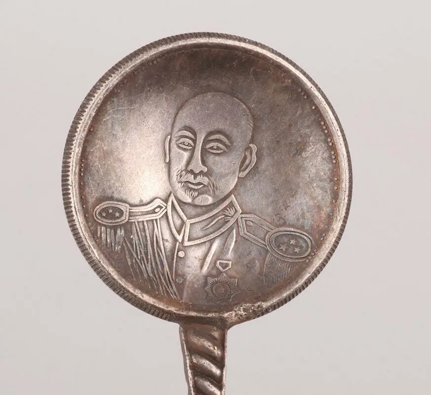 Exquisite Republican Period Unique China Old Silver-Plated Measuring Spoon Coffee Beans Tea Bronze Statue | Дом и сад