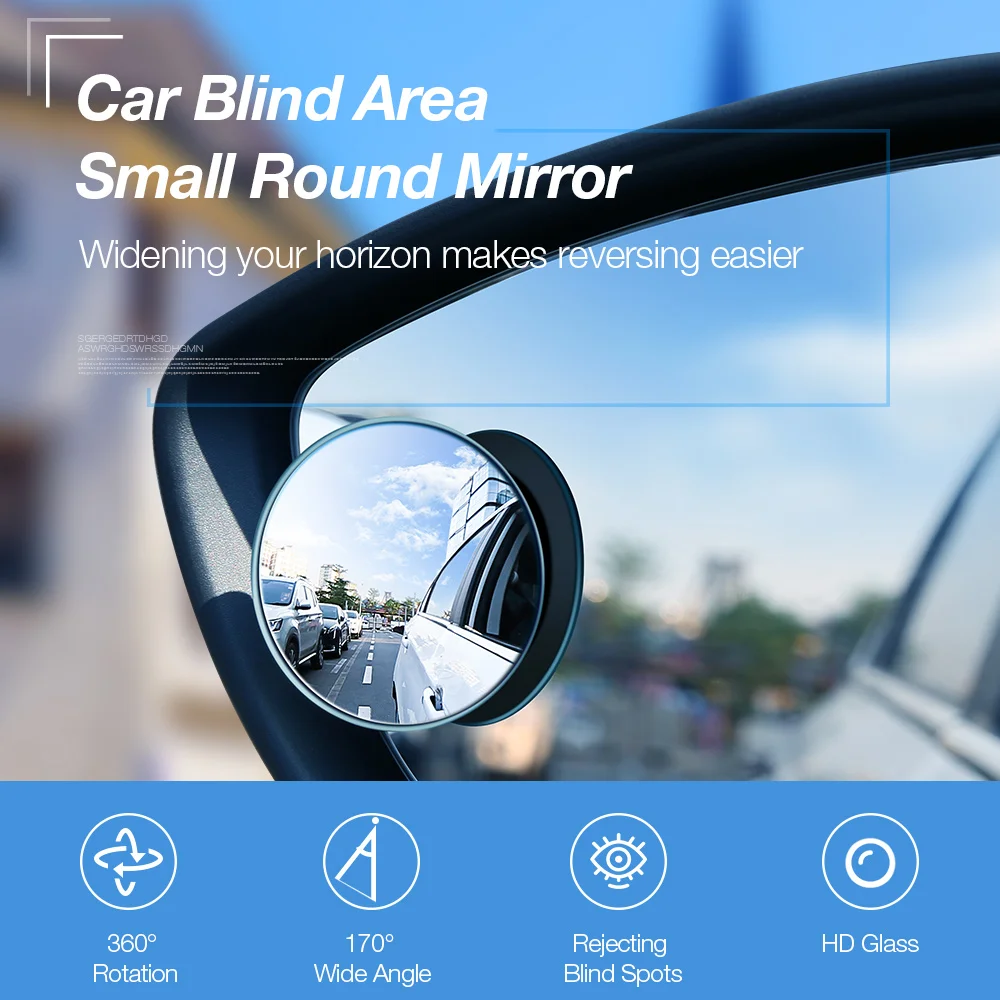 FLOVEME 360 градусов 2 шт. автомобильный держатель HD заднего вида выпуклое зеркало