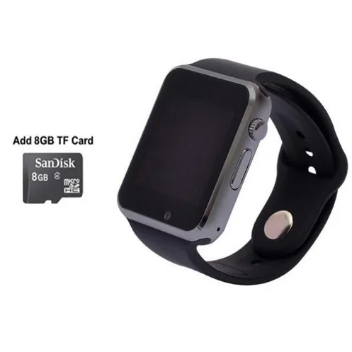 Bluetooth Смарт-часы W8 и A1 с TF sim-картой камера наручные часы для IOS iphone samsung Android Smartwatch поддержка whatsapp - Цвет: All black with  8GTF