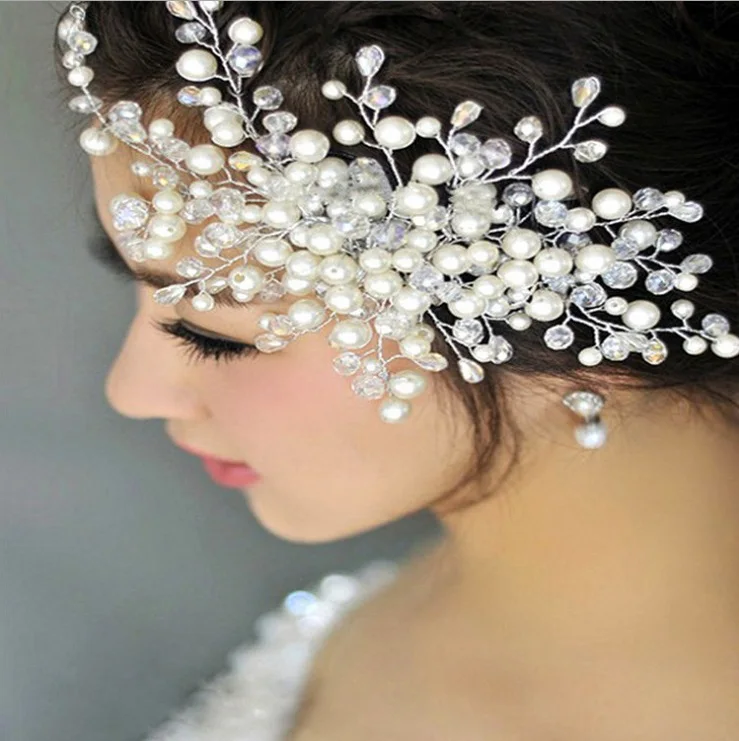 Cristal Cabelo de Noiva Flor Strass ручная работа Joias выпускной Mantilha Casamento multiheres Meninas Acessorios Para o