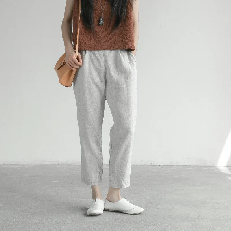 Новинка 2019 летние винтажные однотонные свободные штаны шаровары с высокой