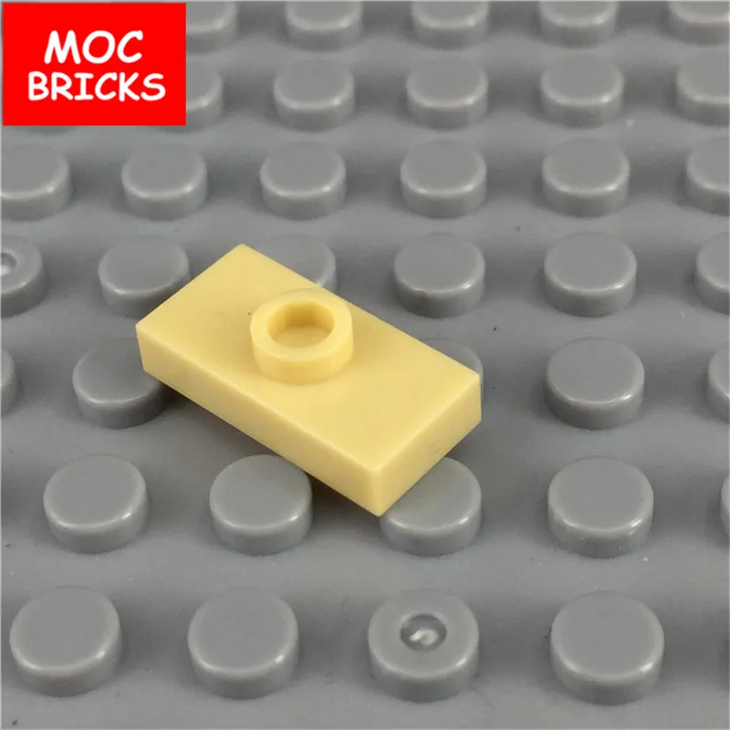 10 шт./лот MOC Кирпичи DIY Красочные 1x2 пластины модифицированные 1 гвоздик подходит