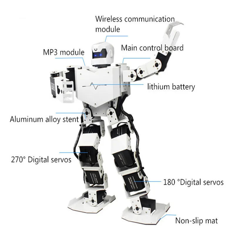 16DOF H3s biped Робот высокого класса сервоконтроллер алюминиевая рама 2 ноги гуманоид