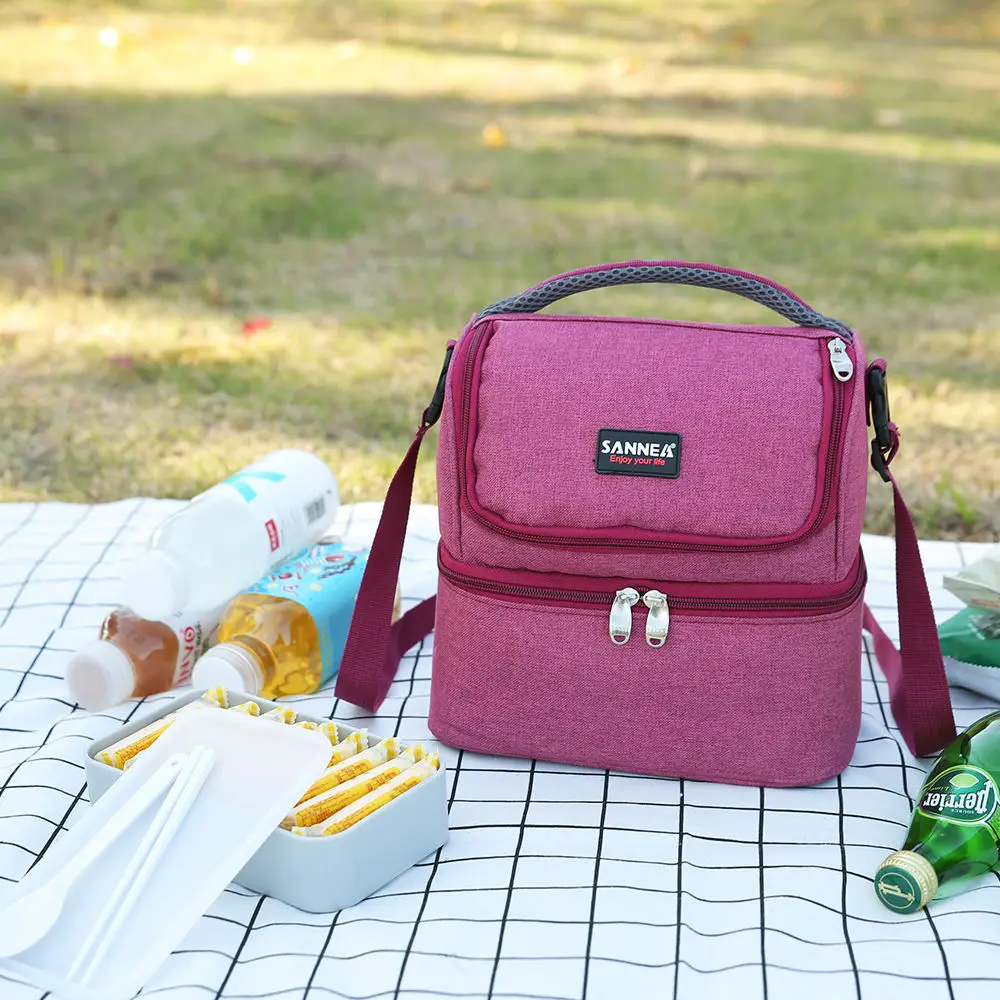 Wine red SANNE 7L 600D матовый полиэстер Оксфорд двойной слойный кулер мешок изоляции льда пакет тепловой для хранения еды пикника путешествия мешок льда - Цвет: Wine red