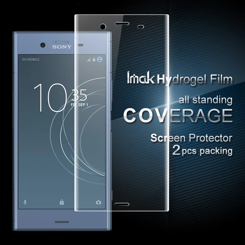 Imak 2 шт Гидрогелевая пленка для sony Xperia XZ1 Защитная передняя крышка защитная