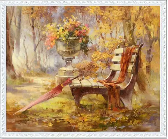 Набор для вышивки крестом непечатанный 14 карат осени в парке|cross stitch kits|diy dmcdmc 14ct |