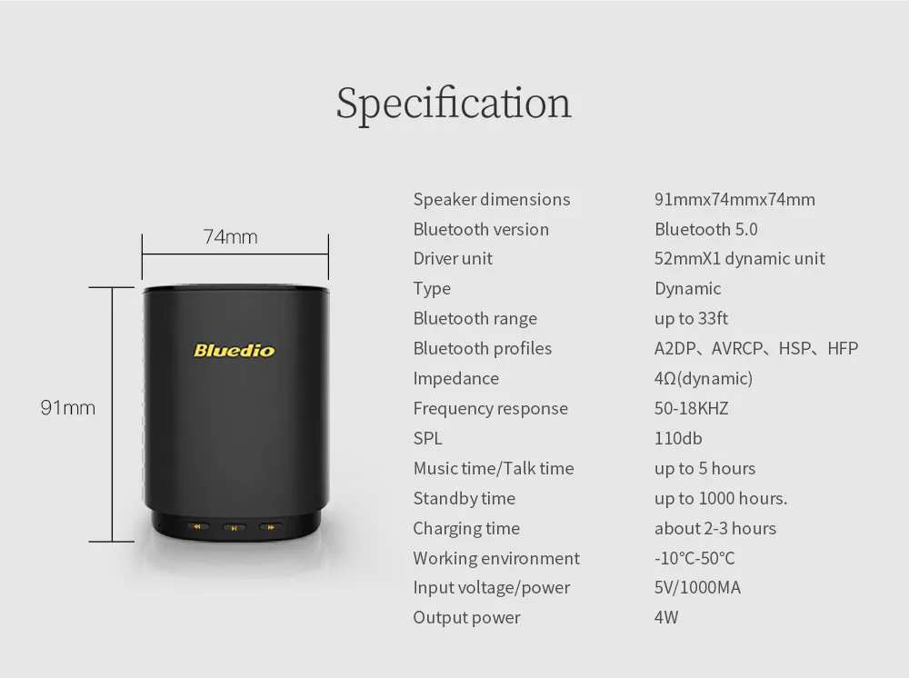 Bluedio TS5 портативный динамик Bluetooth беспроводной с микрофоном