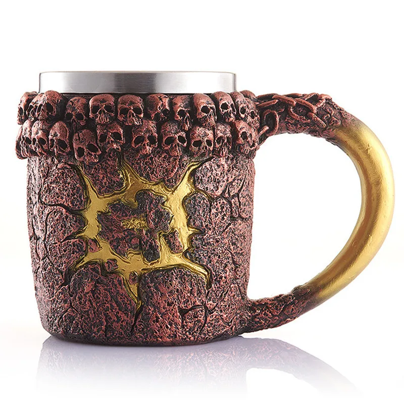 

Resin Craft Beer Cup For Decoration Party Skull Cup Creative Skull Beer Cup Figurines Sculpture Home Decoration Accessories