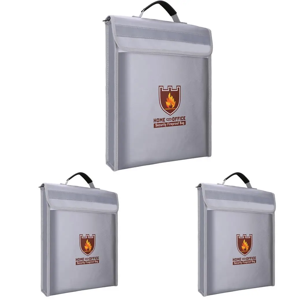 New Liquid Silicone Waterproof Double-sided Fireproof Stereo Rectangle Home Office Security Portable File Bag | Канцтовары для