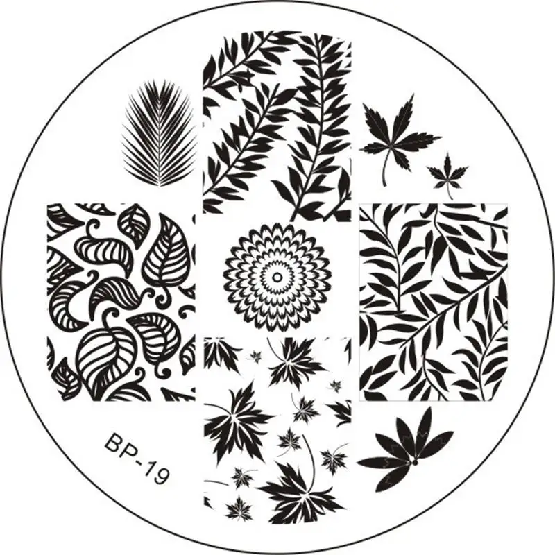 BORN PRETTY Leaves тема штамповка шаблон дизайн ногтей штамп DIY Маникюр изображения пластины BP-19
