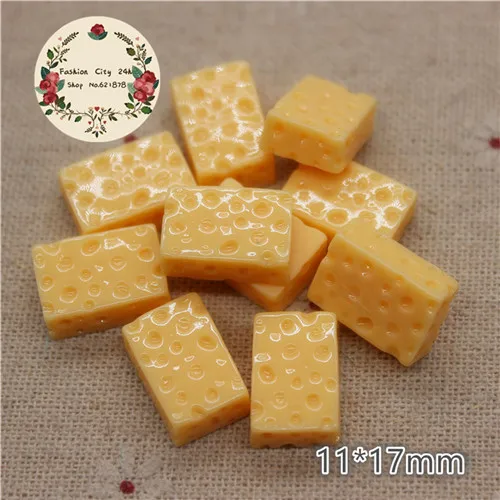 rectangle 20pcs 20 шт милый 3D моделирование сыра Смолы миниатюрный еда художественная поставка DIY декоративное Ремесло Скрапбукинг, 11*17 мм - Цвет: rectangle 20pcs