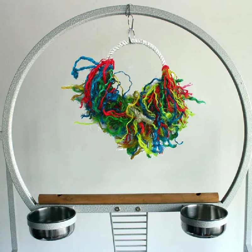 Птицы игрушки большой попугай сизаль хлопок круг мост деревянный ротанг Поющий и