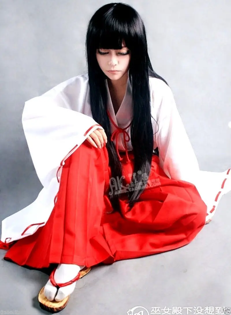 W ГОРЯЧЕЕ надувательство Бесплатно&gt&gt&gt Inuyasha Кике Черный Парик Косплей 100 см