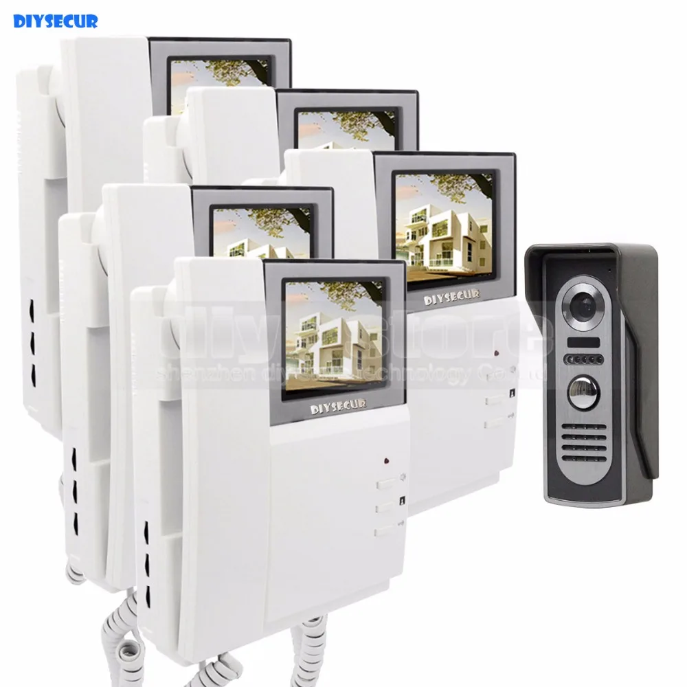 Видеодомофон DIYSECUR с HD экраном 800x480 видеодомофон дверной звонок + инфракрасная