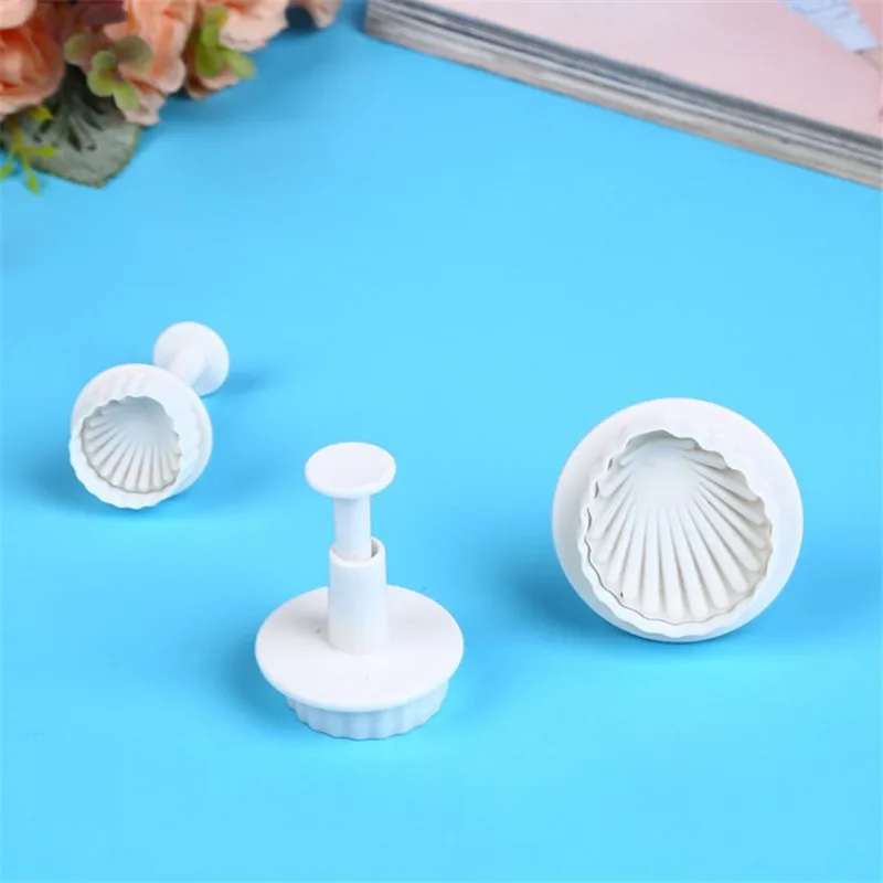 3 шт./компл. белый крупными известными в форме морской раковины 3D Fondant (сахарная)