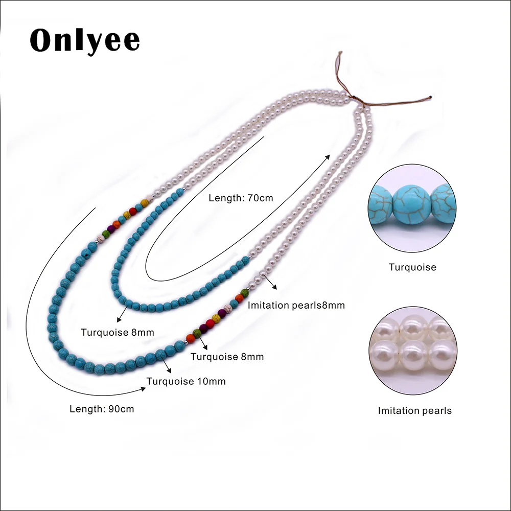 

Hot women's imitation pearl necklace statement necklace natural stone handmade beaded beautiful necklace women gift