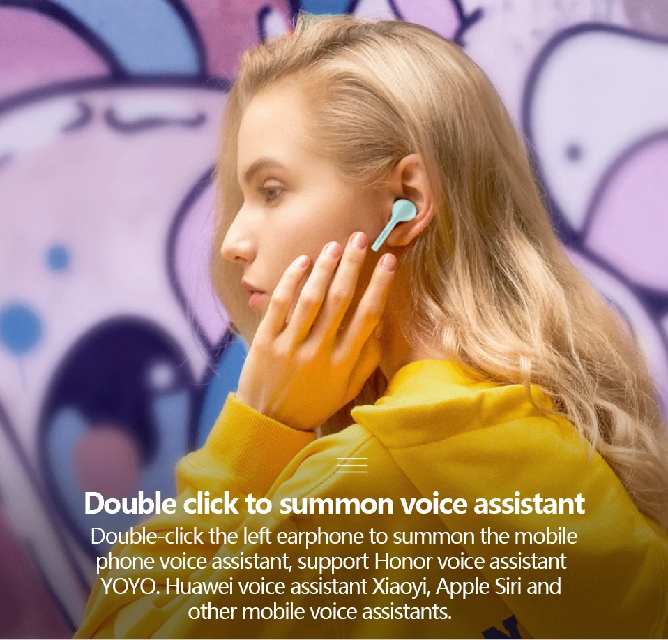 huawei Honor FlyPods Молодежная версия TWS беспроводные Bluetooth наушники с микрофоном Музыка Спорт Мода сенсорная гарнитура Handfree