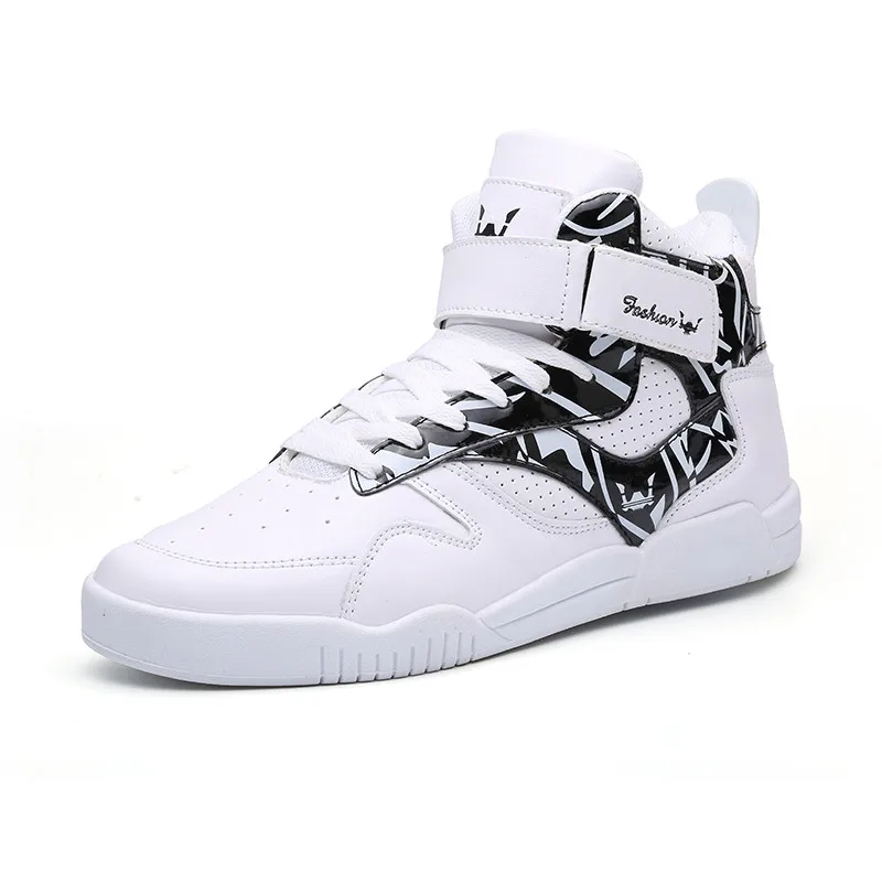 2019 Mens Casual Flat Sneakers Large Size 39-46 Shoes Footwear Black White High Top for Men Walking | Обувь