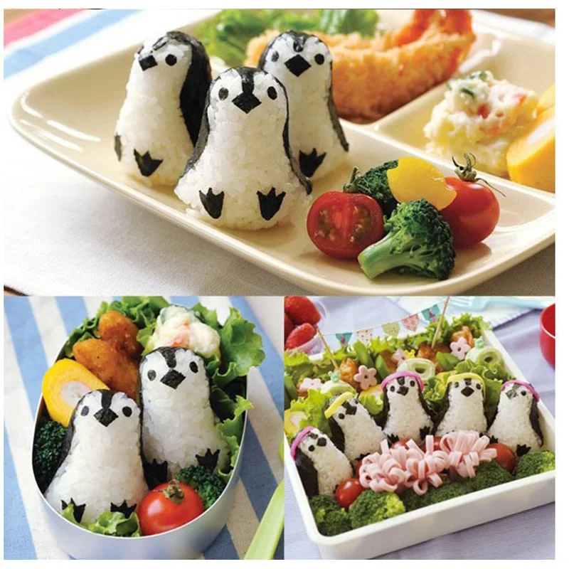 Форма пингвина форма Onigiri милая рисовый шар | Дом и сад