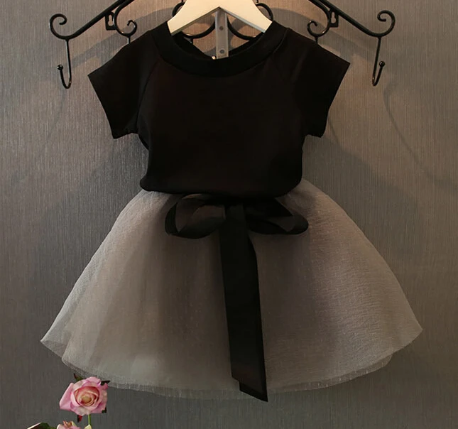 Bosudhsou 2017 Summer Children Cotton T-shirt+Tutu Skirt Tutu Dress Girls Clothing Sets 2-6 years New Fashion Kids Clothes | Детская