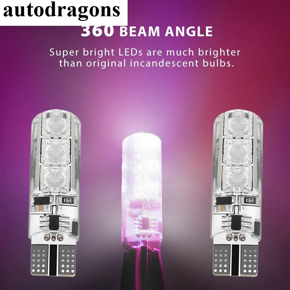 Autodragon 2x веселый стиль w5w T10 светодиодный 168 194 светильник пы чипы RGB 16 холодных
