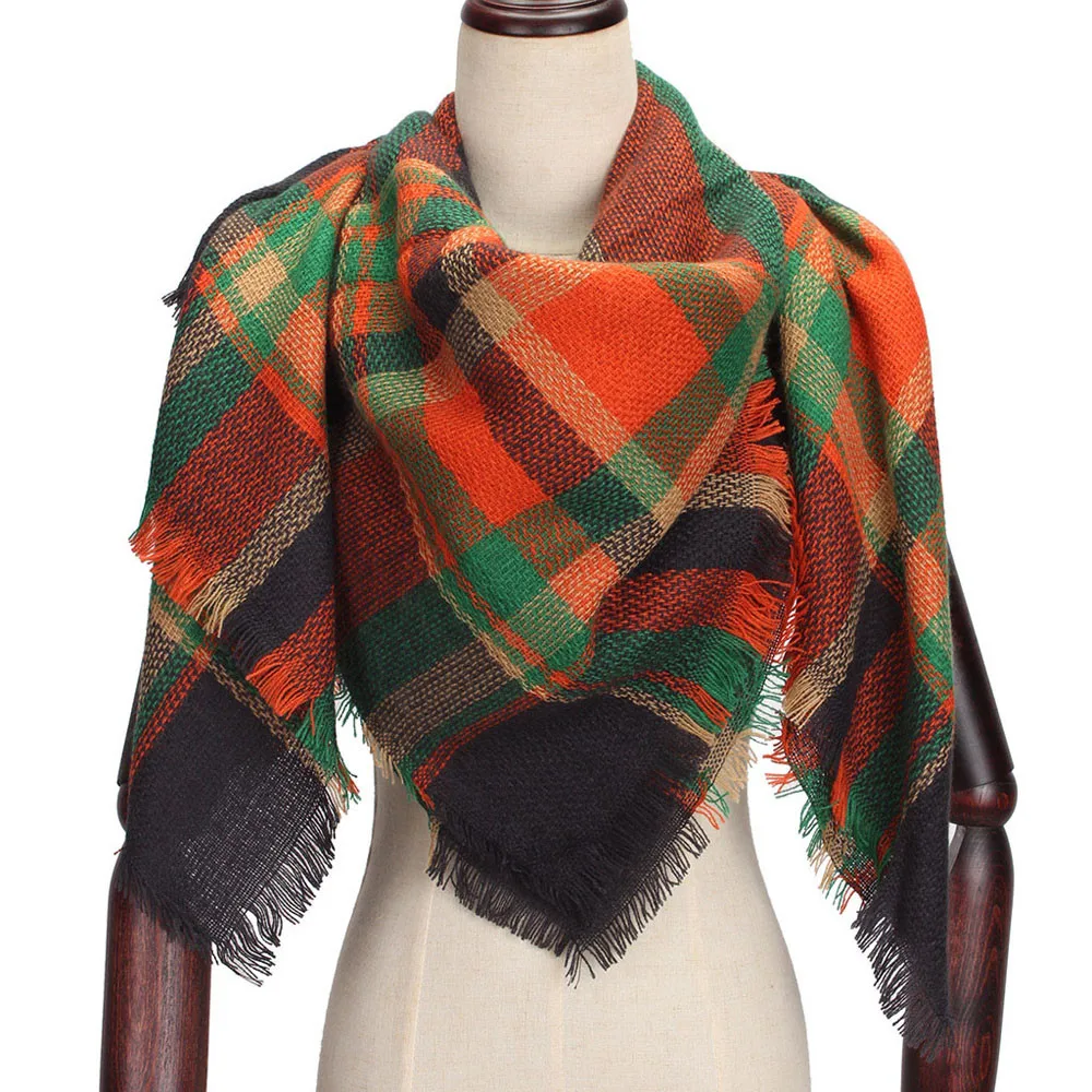 Новый модный дизайнерский зимний женский шарф кашемировый женские клетчатые