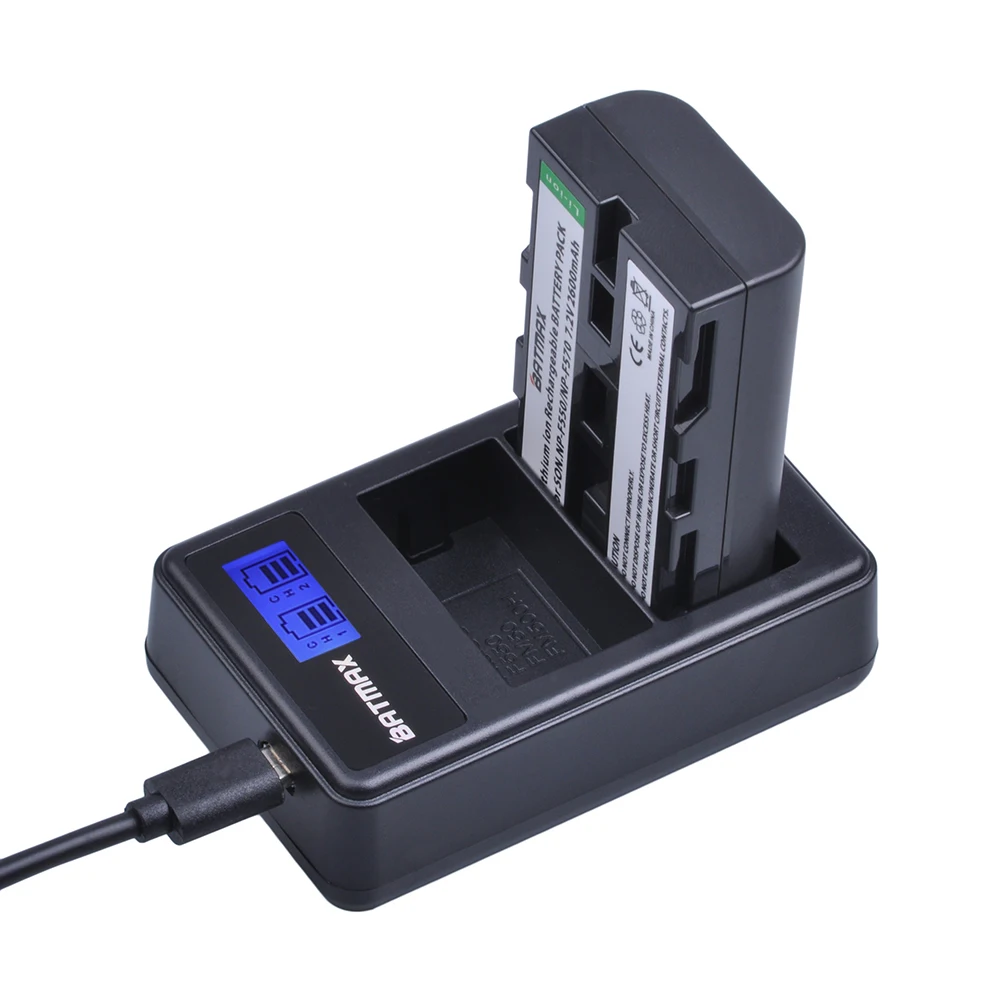 Batmax 2600 мАч 2PcsNP-F550 NP-F330 NP F550 F330 батарея для камеры + зарядное устройство с двумя