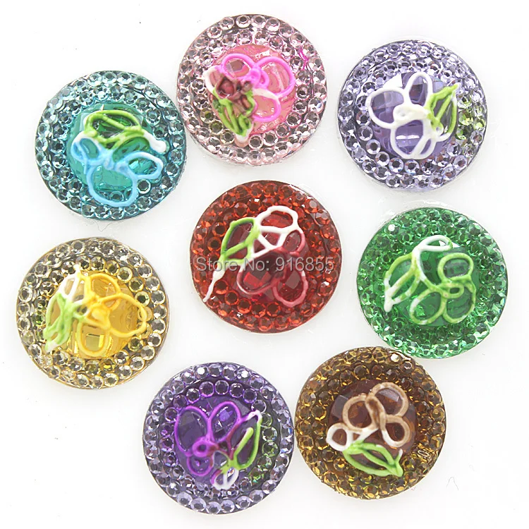 

Free shipping new arrival 14mm 100pcs Flatback Resin Round Stone flower beads, flatback resin rhinestone for DIY decoration