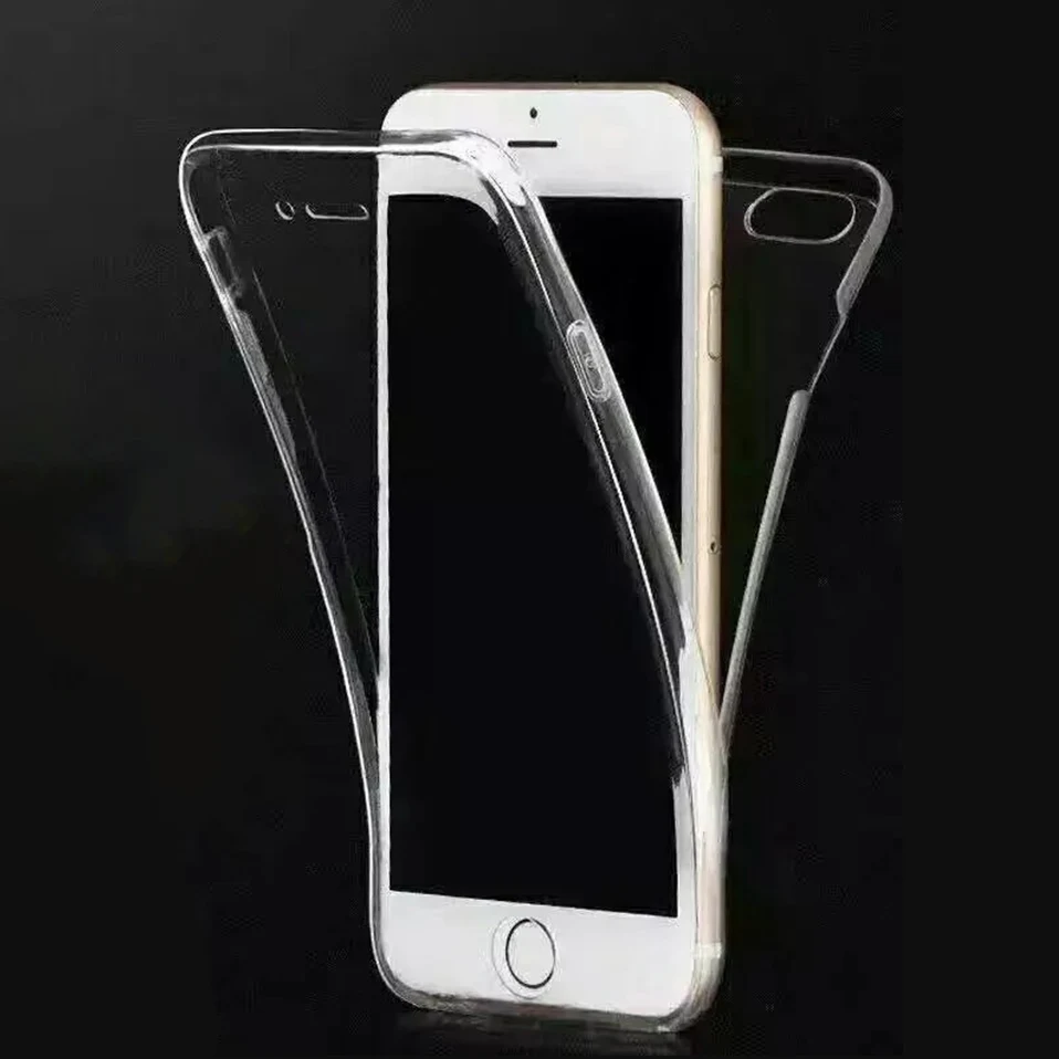 Ультратонкий Прозрачный 360 градусов ТПУ чехол для телефона iphone 5 5S 6 6s 7 8 X полный